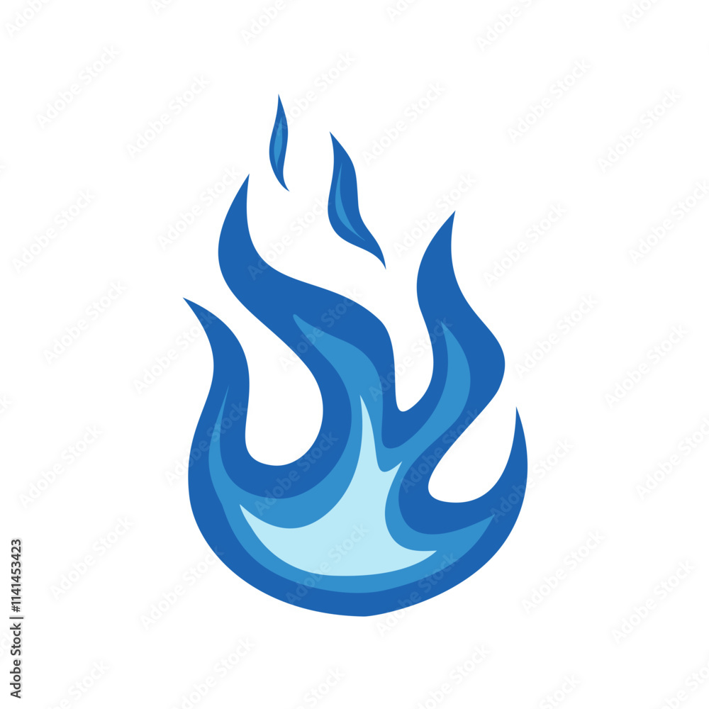 Blue fire icon. Symbol of burning natural gas. Vector illustration isolated on a white background Blue fire icon. Symbol of burning natural gas. Vector illustration isolated on a white background