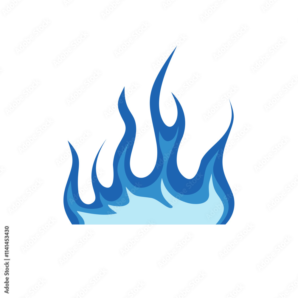 Blue fire icon. Symbol of burning natural gas. Vector illustration isolated on a white background Blue fire icon. Symbol of burning natural gas. Vector illustration isolated on a white background