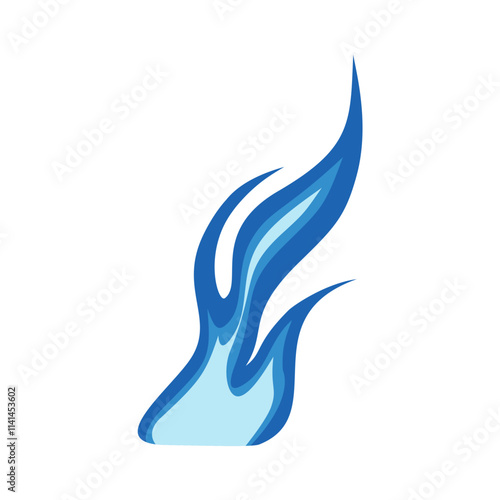 Blue fire icon. Symbol of burning natural gas. Vector illustration isolated on a white background