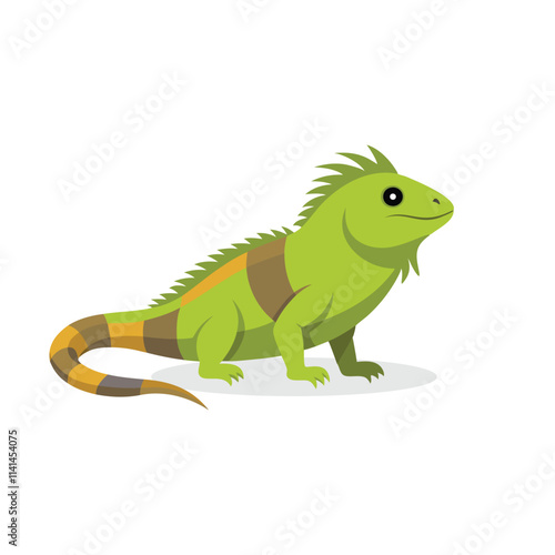 iguana isolated flat vector illustration on white background