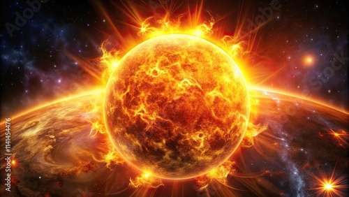 of a sun with solar flares and coronal mass ejections , solar, sun, star, solar flares, coronal mass ejections, energy, gases