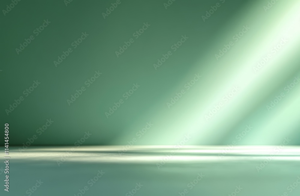Light beams on green wall background. Light beams on green wall background.