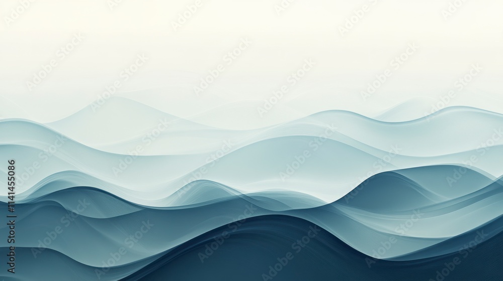 Abstract Teal Wave Pattern Background, Calm Ocean Design Abstract Teal Wave Pattern Background, Calm Ocean Design