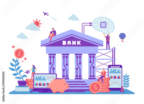 BaaS ( Banking as a Service ) vector illustration