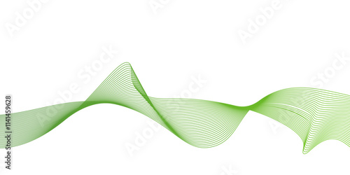Abstract green waves background,Abstract green wavy lines. Colorful vector background.green wave melody lines on white background,Abstract green wave lines pattern background. green wave lines frame,