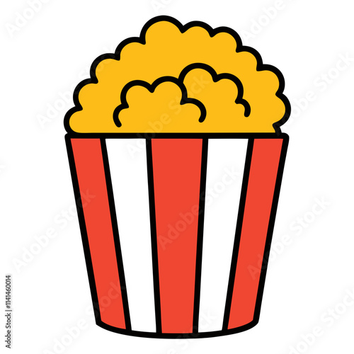 popcorn in a bucket vector illustration