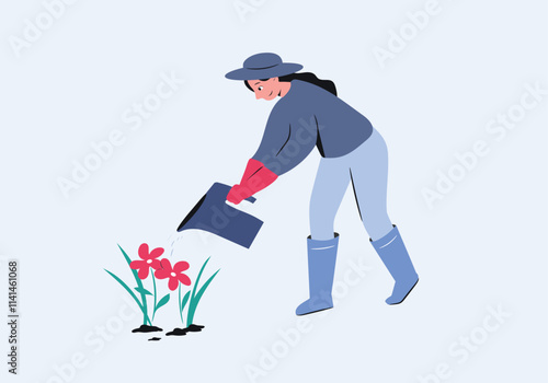 Farmer harvesting on the farm