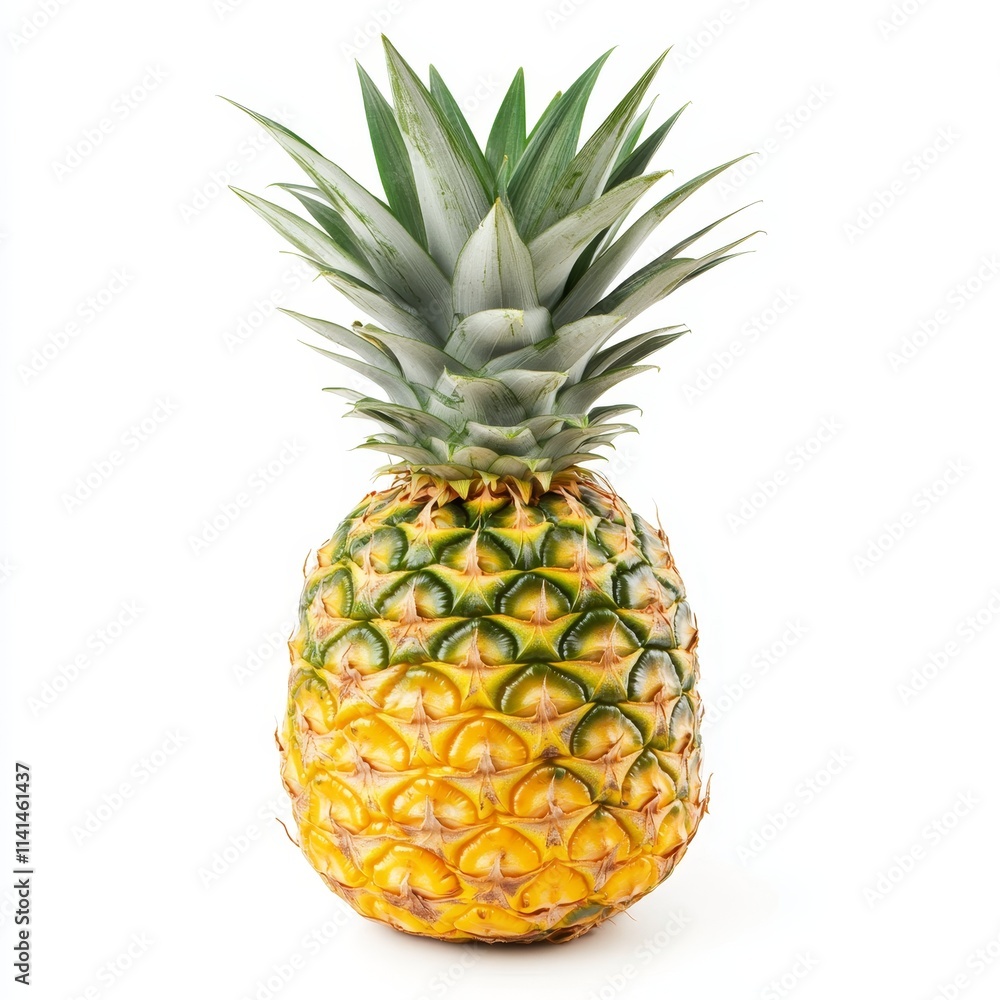 Fototapeta premium Ripe pineapple isolated on white background. (1)