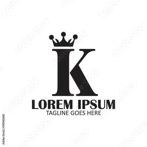 Silhouette crown or letter k logo design