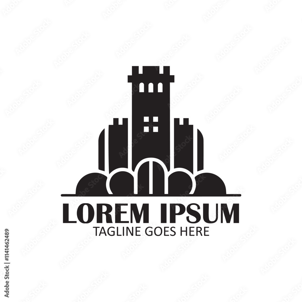 Naklejka premium Modern Real Estate Silhouette Logo
