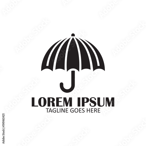 Silhouette umbrella logo design