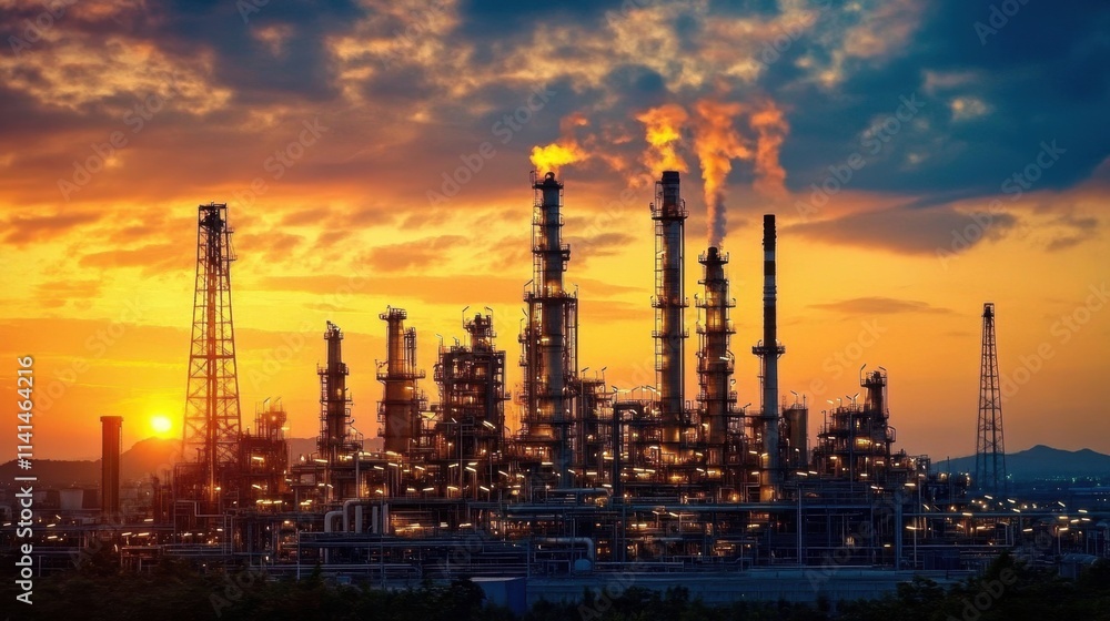 Obraz premium Power stations are crucial for converting energy into electric power for distribution.