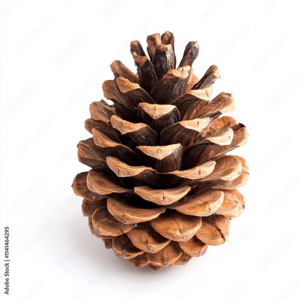 Single brown pine cone isolated on white. Single brown pine cone isolated on white.