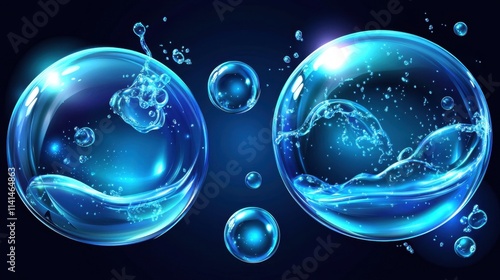 Wallpaper Mural Detailed illustration of a 3D soap bubble explosion. Torontodigital.ca