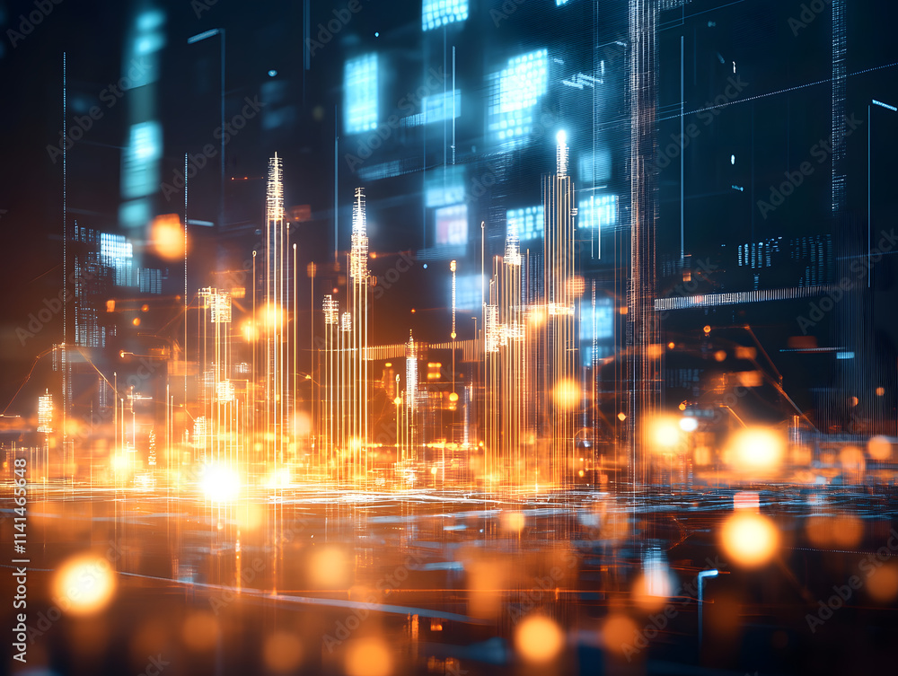 Obraz premium Digital event analysis virtual environment data visualization technology sector futuristic perspective innovative concepts