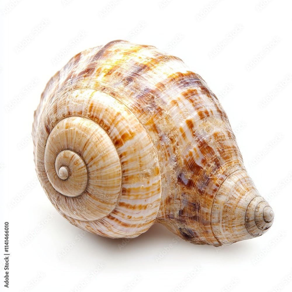 Large spiral seashell isolated on white. Large spiral seashell isolated on white.