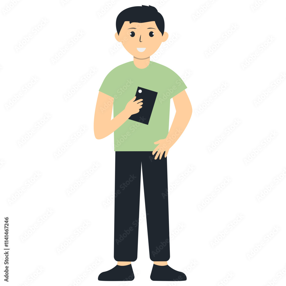 People Character with Technology Advance. Vector Illustration in Flat Cartoon Design. People Character with Technology Advance. Vector Illustration in Flat Cartoon Design.