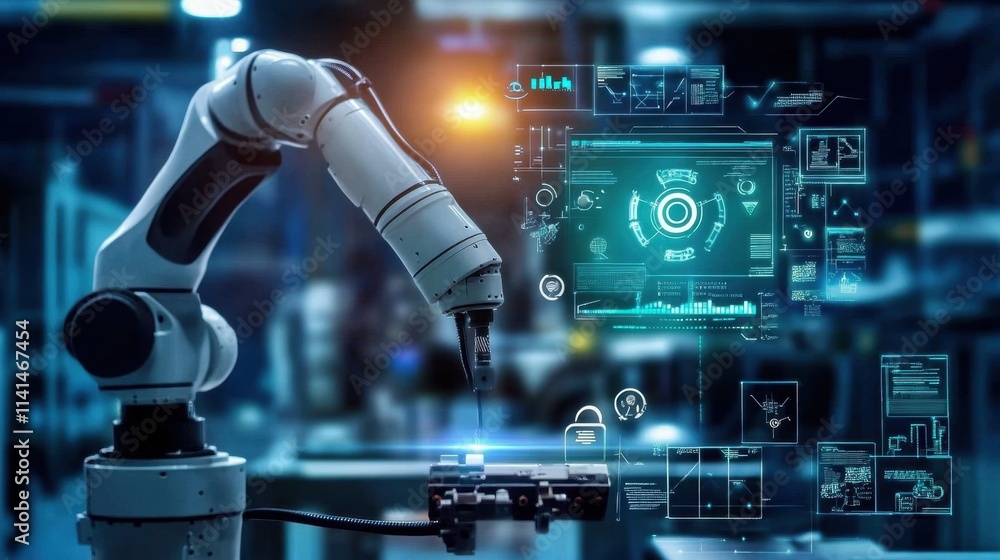 Fototapeta premium Exploring the Impact of Automation on Industrial Robotics 