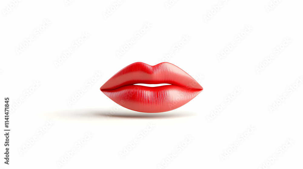 Stylish red lips on a minimalist background, perfect for beauty and fashion themes. Stylish red lips on a minimalist background, perfect for beauty and fashion themes.