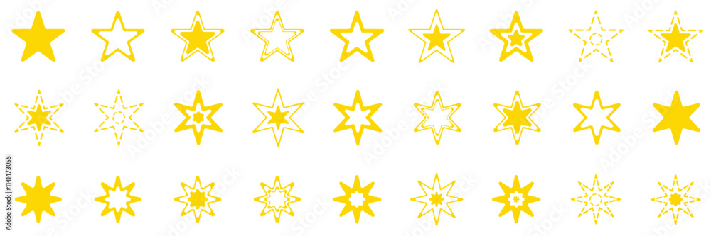 Stars collection. Yellow star vector. 5 stars. Star vector icons. Star icon. Stars in modern simple flat style. Set of star symbols isolated. Golden set of Stars Stars collection. Yellow star vector. 5 stars. Star vector icons. Star icon. Stars in modern simple flat style. Set of star symbols isolated. Golden set of Stars