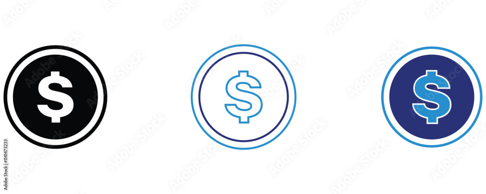 Dollar sign icon vector set, dollar vector icon set isolated on white background. Dollar sign icon vector set, dollar vector icon set isolated on white background.