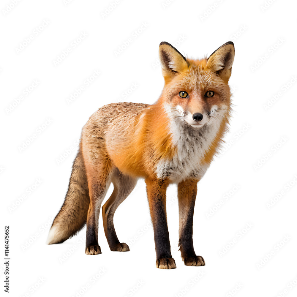 Fototapeta premium Red Fox Isolated on Transparent Background