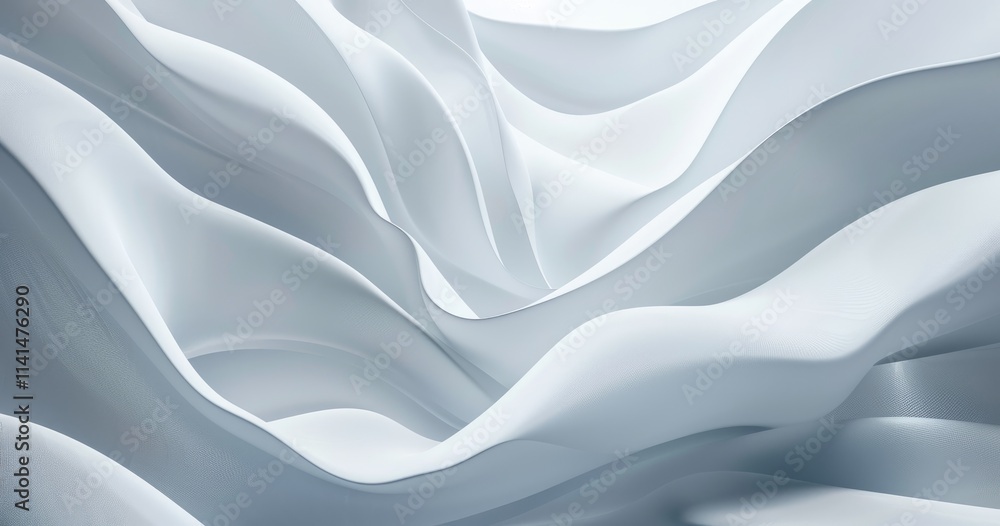 Abstract white waves create a smooth, flowing texture, evoking calm and serenity. Abstract white waves create a smooth, flowing texture, evoking calm and serenity.