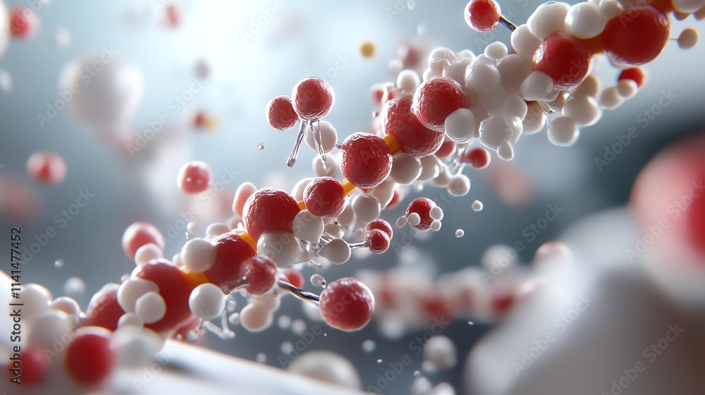 A 3D illustration of insulin molecules interacting with the bloodstream A 3D illustration of insulin molecules interacting with the bloodstream