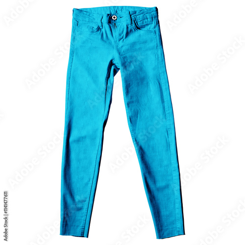 Enhance Your Design Impression And Make Your Design Look More Awesome And Stylish With This Front View Magnificent Pant Mock Up In Atoll Blue Color.