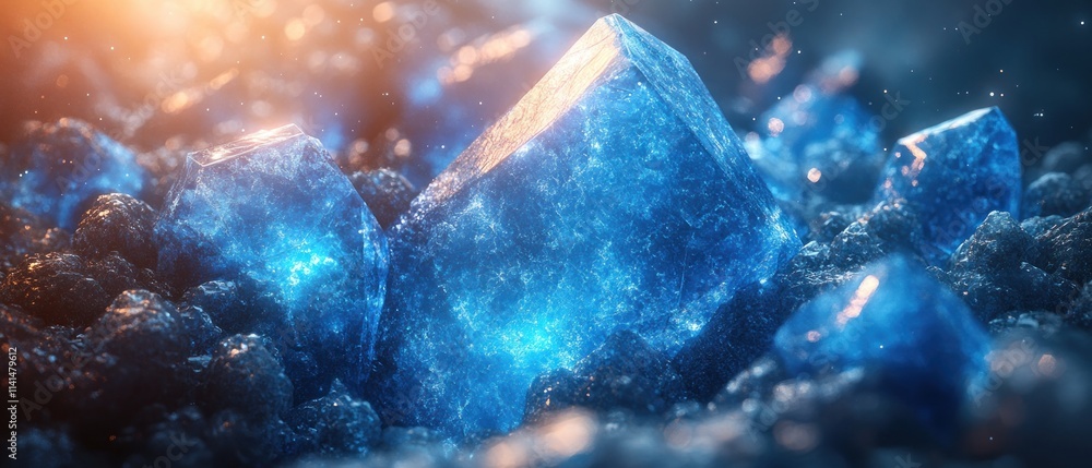Glimmering blue crystals textured surface Glimmering blue crystals textured surface