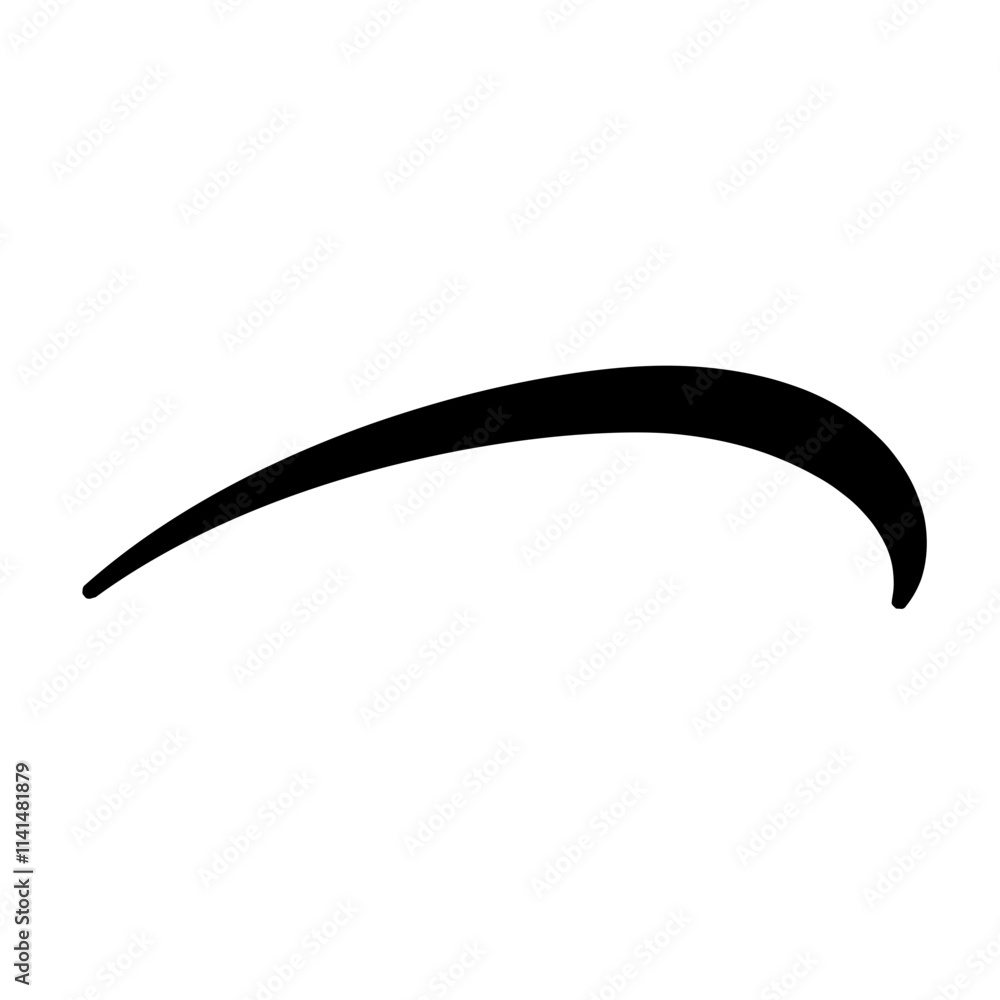 Swoosh underline, swish, swoop line vector. Caligraphic swivel curved. Element for typography. Black brush stroke. Isolated on white background. Retro style text tail Swoosh underline, swish, swoop line vector. Caligraphic swivel curved. Element for typography. Black brush stroke. Isolated on white background. Retro style text tail