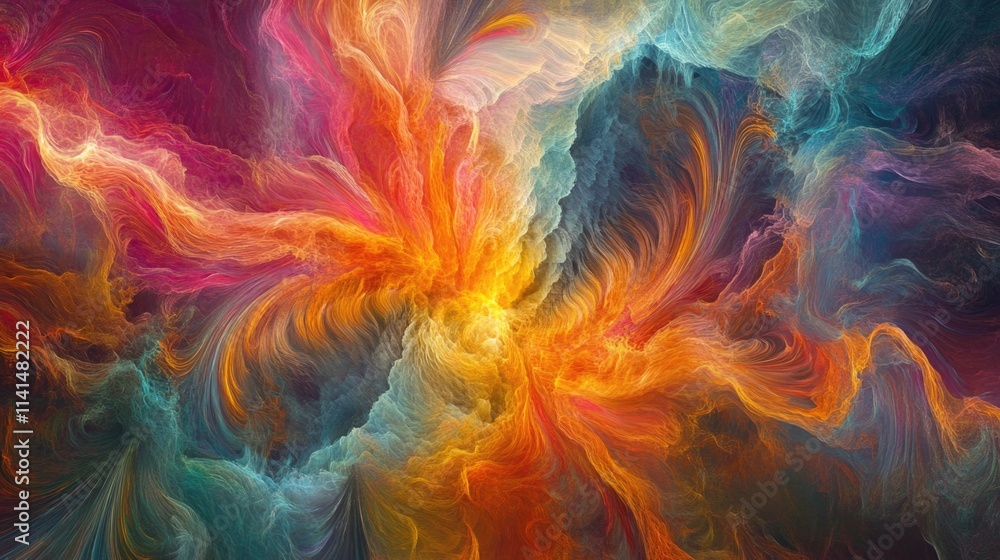 Colorful Swirls on Black Background Colorful Swirls on Black Background