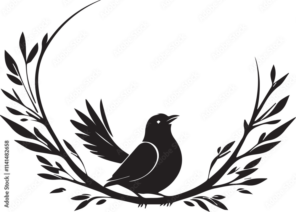 Black and white logo vector bird Black and white logo vector bird