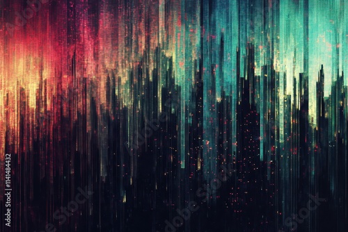 Abstract Digital Cityscape Night Lightscape