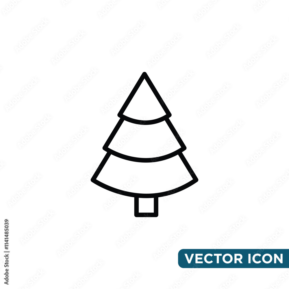 Minimalist Design Template Christmas Tree Icon Minimalist Design Template Christmas Tree Icon