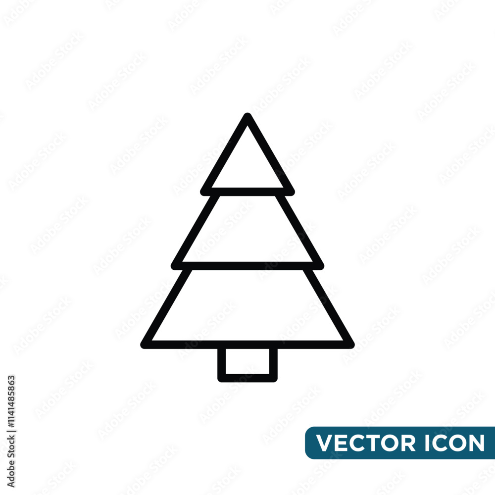 Minimalist Design Template Christmas Tree Icon Minimalist Design Template Christmas Tree Icon