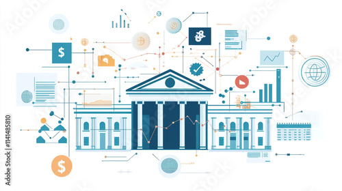 investment graphic advertising business background, Abstract Background Design images with business concept, Colorful Business Charts and Graphs Visualizing Data with various elements.