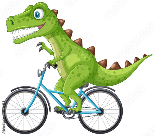 Dinosaur Riding a Bicycle Adventure photo