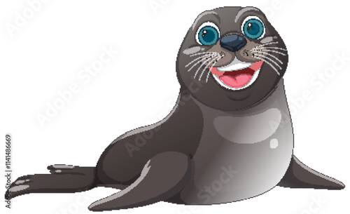 Happy Cartoon Seal Illustration