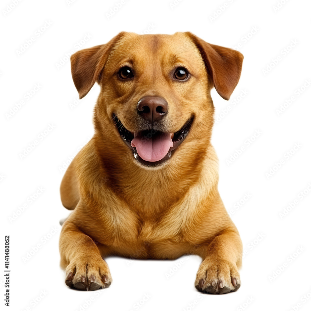 Friendly Golden Retriever Dog Smiling Happily and Looking at Friendly Golden Retriever Dog Smiling Happily and Looking at