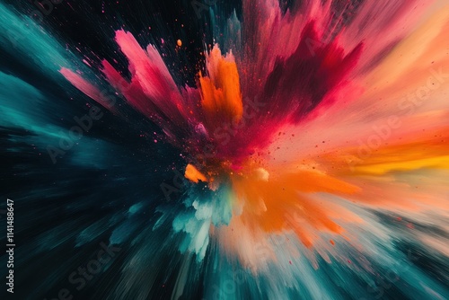 Abstract Colorful Explosion Paint Burst Artwork