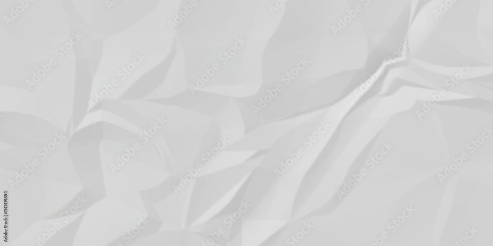 Fototapeta premium Abstract vector white wrinkly paper background. cardboard craft wrinkly paper, crumpled pattern texture. paper crumpled wrap. white fabric crushed- crumpled. 