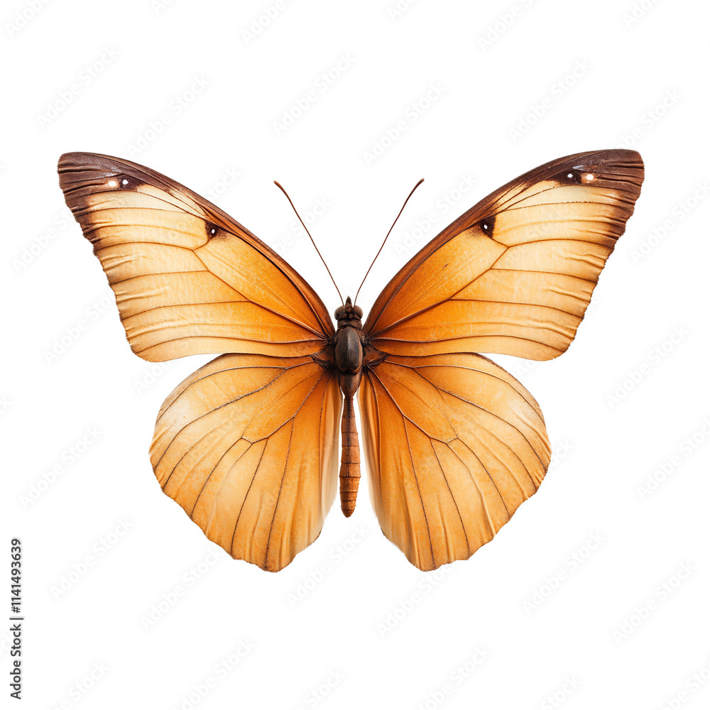 Fototapeta premium Magnificent Orange and Brown Butterfly with Delicate Ethereal Wings