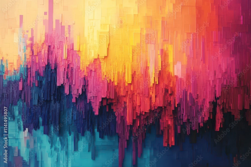 Abstract Colorful Block Cityscape Digital Art Abstract Colorful Block Cityscape Digital Art