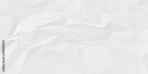 Abstract vector white wrinkly paper background. cardboard craft wrinkly paper, crumpled pattern texture. paper crumpled wrap. white fabric crushed- crumpled.	