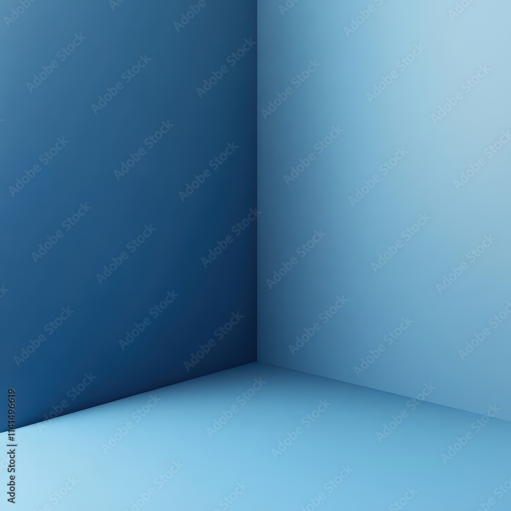Abstract blue wall corner scene in empty room for creative ideas Abstract blue wall corner scene in empty room for creative ideas