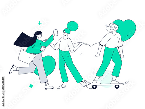 3.12 International Women's Day professional women flat character vector concept operation hand drawn illustration
