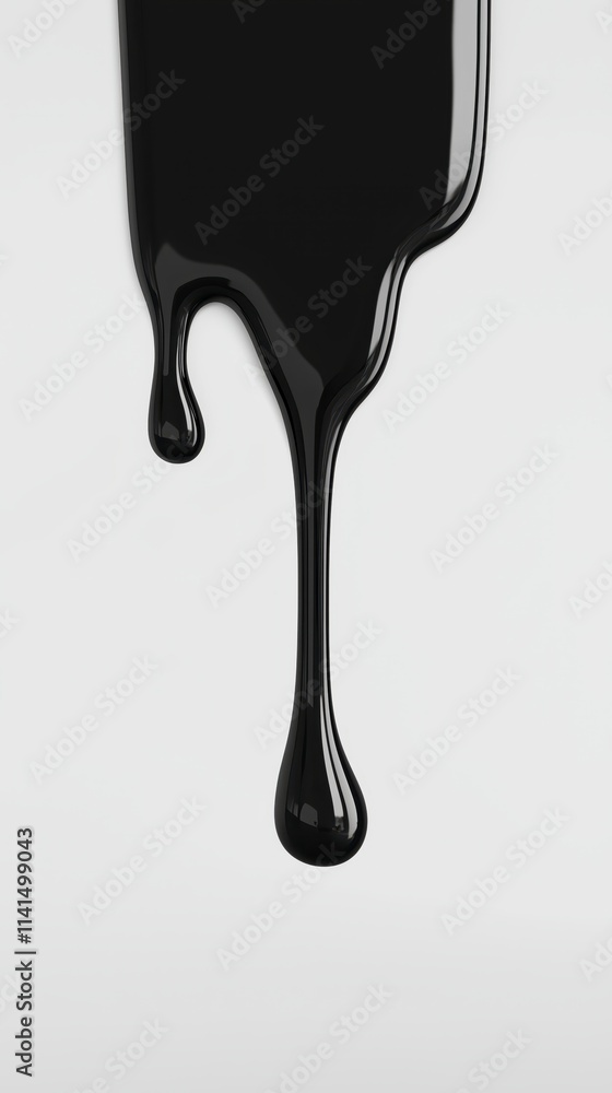 A captivating image of black paint dripping, showcasing smooth texture and artistic flair. A captivating image of black paint dripping, showcasing smooth texture and artistic flair.