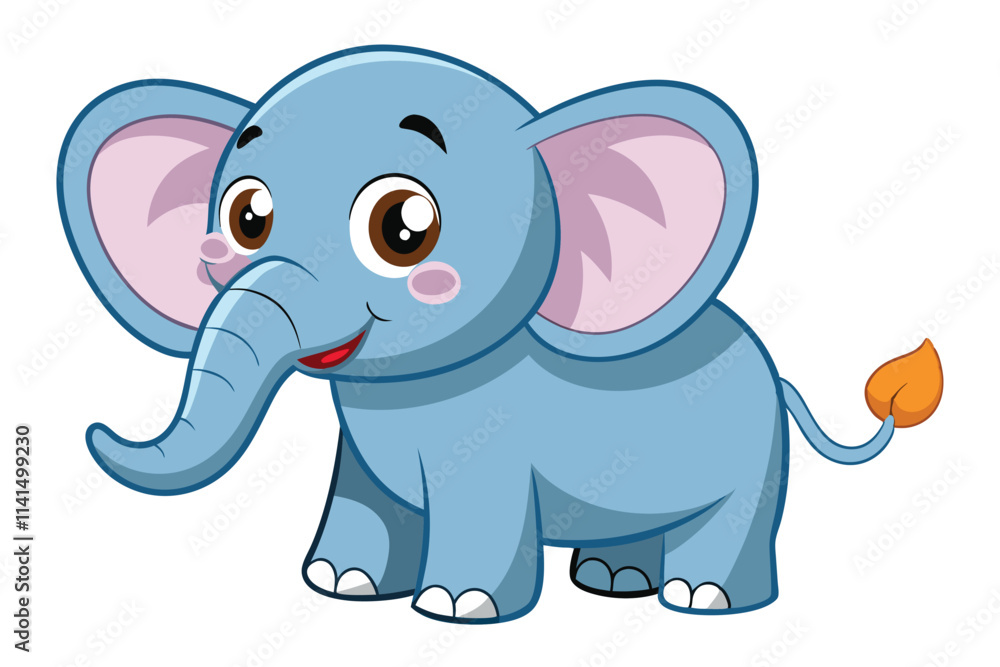 A joyful cartoon elephant stands with a smile, showcasing its charming features in a vibrant setting, Elephant cartoon vector illustration Cute Cartoon elephant A joyful cartoon elephant stands with a smile, showcasing its charming features in a vibrant setting, Elephant cartoon vector illustration Cute Cartoon elephant