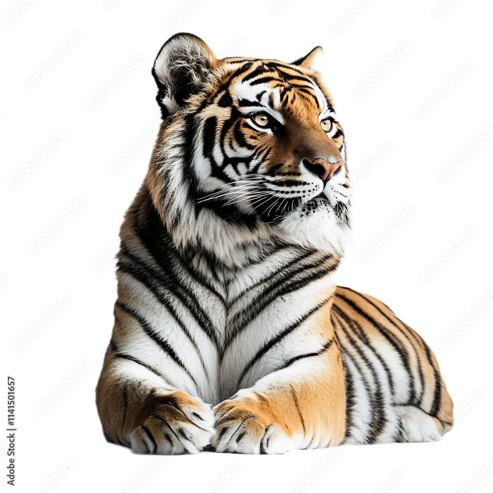 Obraz premium Majestic Bengal Tiger Sitting in Wilderness